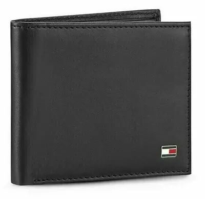 £28.99 • Buy  Tommy Hilfiger Mens Leather Bifold Slim Wallet With ID Window 31TL13X008 Black 