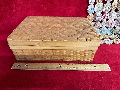 Woven Bamboo Box Lightweight Storage Trinket Of Jewelry Container • $20