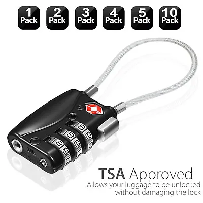 $24.69 • Buy TSA-Approved Combination Luggage Lock With Steel Cable,Luggage Locks For Travel
