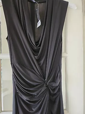 Dorothy Perkins Ladies Black Dress Cowl Neck Gathered  Size 10 Bnwt  • £6