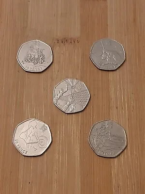 5x 2011 Olympic 50p Coins 2012 London OlympicsWeightliftingArcheryCyclingL181 • £9