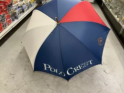 VTG Polo Ralph Lauren Crest American’s Cup 92 Umbrella Wood Handle • $65