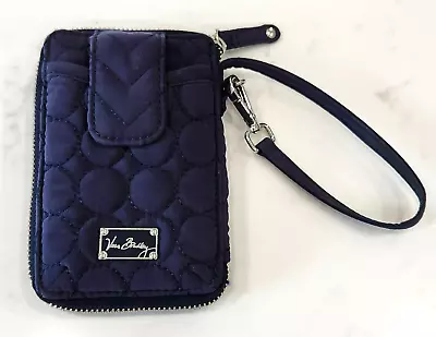 Vera Bradley Wristlet Wallet All In One Navy Blue Quilted Microfiber • $12