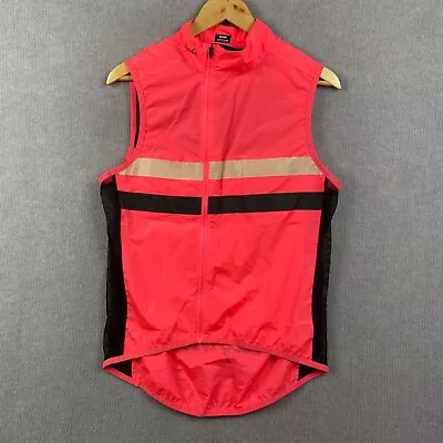 Rapha Cycling Vest Womens Medium Hot Pink Striped High Vis Brevet Gilet Full Zip • $89.95