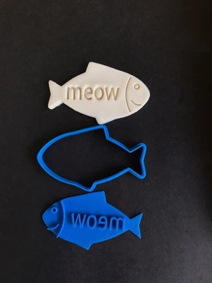 £10.69 • Buy Cat Treat Fish Shape Custom Made Cookie Cutter Stamp Set With Your Cat Name Fond