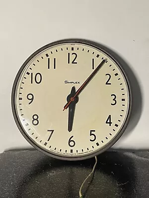 VINTAGE SIMPLEX TIME RECORDER Co. 13  ELECTRIC SCHOOL TYPE CLOCK • $130