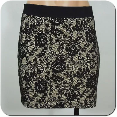 . DIVIDED By H&M Mini Skirt 8 Womens Juniors Floral Black Beige • $8.66