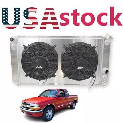 4 Row Aluminum Radiator With 2Fan For 1986-2005 Chevy S10 LS Swap 26.3  W Core • $170