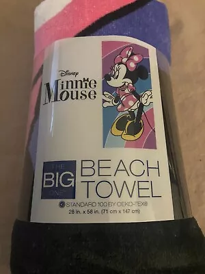 Minnie Mouse Kids Beach / Bath Towel 28” X 58” Colorful Perfect For Minnie Fan • $16.99