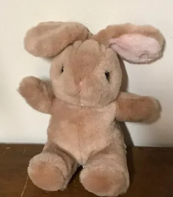 Gund Brown Bunny Rabbit Stuffed Animal 1990 Vintage Hard Eyes Pink Nose 7  • $14.98
