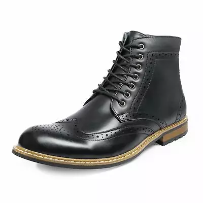 Men's Lace Up Motorcycle Leather Chukka Boots Derby Oxfords Dress Ankle Shoes • $34.89