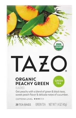 £8.95 • Buy Tazo Organic Peachy Green Tea - Hot Or Iced Tea - 20 Tea Bags - UK Seller