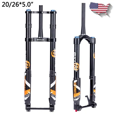 Touring/Electric Fat Bike Suspension Fork 20/26 Inch 140/180mm Travel 5.0  Tire • $236.99