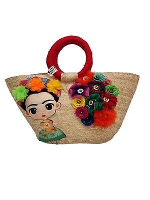 $45 • Buy Frida Kahlo Beach Bag handmade Natural Palm Tree  