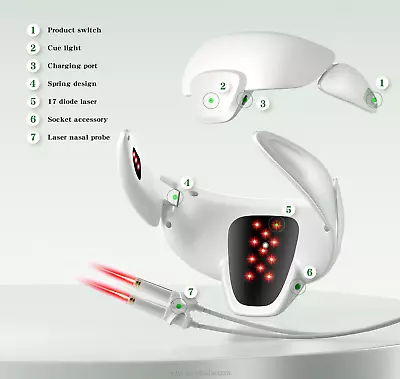 LASTEK LLLT Neck Laser Therapy Cervical Massager Rhinitis Cardiovascular Disease • $179.99