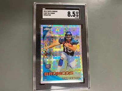 $30 • Buy Tim Tebow 2010 Topps Chrome Xfractor Rookie RC #100 SGC 8.5 Denver Broncos