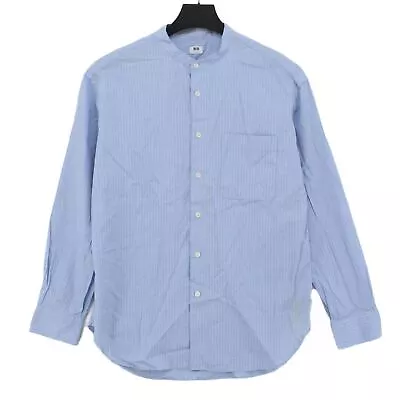 Uniqlo Men's Shirt S Blue Striped 100% Cotton Basic • £8