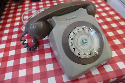 BT GPO 746F SPK Rotary Dial Landline Table Telephone Black Vintage 1972 UNTESTED • £15