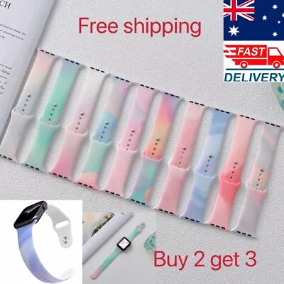$12.99 • Buy Sport Silicone Strap IWatch Rainbow Band For Apple Watch Series 9 8 7 6 5 4 SE
