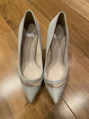 Grey Faith Heeled Shoes Size 6 • £0.99