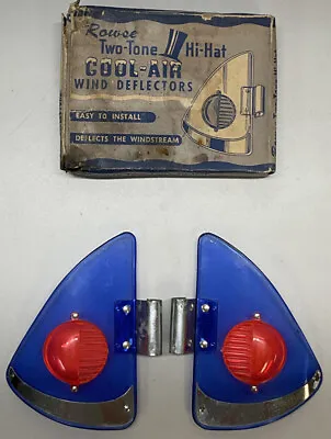 1940s 1950s Vintage Rowse Two-Tone Hi-Hat Cool Air Wind Deflectors Blue S90 • $160
