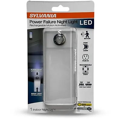 Sylvania Power Failure Rechargeable Motion Activated LED Indoor Night Light NEW • $17.95