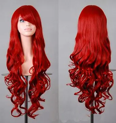 Lady 80cm Long Curly Wigs Fashion Cosplay Costume Hair Anime Full Wavy Party Wig • $14.99