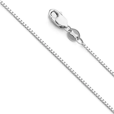 $130 • Buy 14k Solid White Gold Box Chain Necklace 0.8 Mm | Real Gold Box Chain Necklace | 