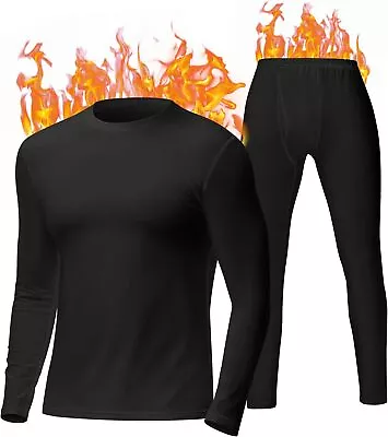 Men's Winter Warm Fleece Lined Soft Thermal Long Johns Top Bottom Underwear Set • $21.99