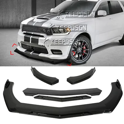 For Dodge Durango SXT RT SRT Gloss Black Front Bumper Lip Splitter Spoiler Chin • $84.66