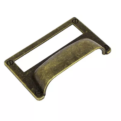 Library File Drawer Metal Tag Frame Label Holder Pull Handle Knobs 3.2  Long • $7.72