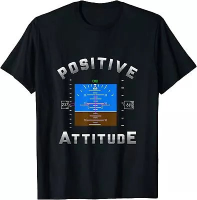 NEW LIMITED Positive Attitude Aviation Pilot Gift Primary Flight Display T-shirt • $20.99