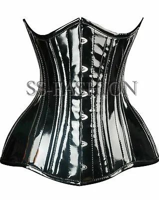 Double Steel Boned Heavy Duty PVC Underbust Waist Trainer Women's Corset • £28.99