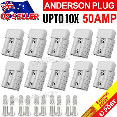 $12.82 • Buy 10 X Anderson Style Plug Connectors 50 AMP 12-24V 6AWG DC Power Tool NEW