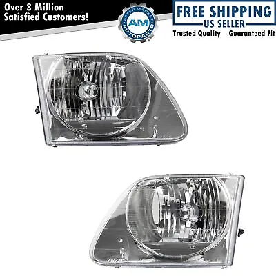 Headlights Headlamps Left & Right Pair Set For 97-04 Ford F150 F250 Lightning + • $62.04