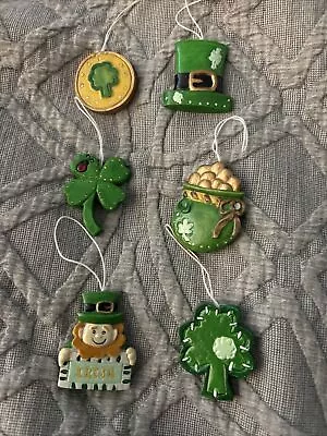 Ceramic Mini Christmas Irish St Patrick’s Lot  Of 6 Miniature Ornaments 2 Inch • $6.75