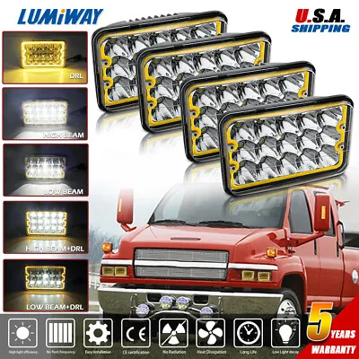 4pcs 4x6  LED Headlights Bulb Lamp For Chevy C10 C20 C2500 C3500 C4500 C5500 GMC • $89.89