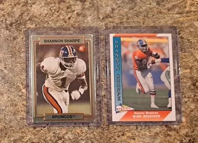 (2) Shannon Sharpe 1990 Action Packed Rookie Card RC 1991 Pacific Broncos HOF • $7.98