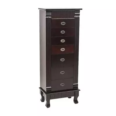 Wood Jewelry Cabinet Armoire Box Large Storage Space Chest Stand Holder • $128.99