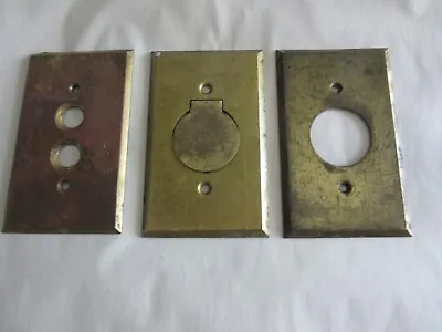 Solid Brass Push Button Wall Light Switch & Outlet Cover Plates  Flip Cover • $4.99