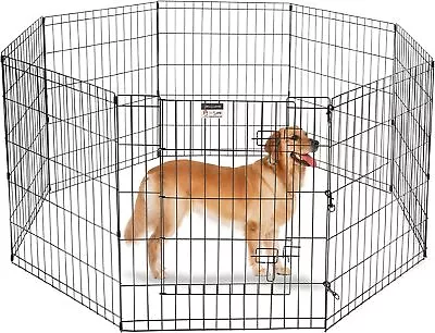 Dog Playpen Crate 8 Panel Fence Pet Play Pen Exercise Puppy Kennel Cage Yard • $39.95