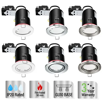 £38.25 • Buy 6x LED Fire Rated Downlights Fitting GU10 Recessed Ceiling Spot Light Fixed/Tilt