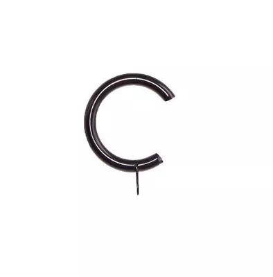 30mm - 35mm Black Metal Bay Window Passing Curtain Pole Rings Hooks C Type X 10 • £8.99