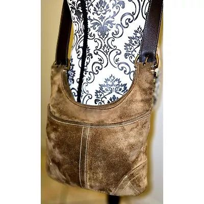 Coach Vintage 9503 Brown Suede & Leather Crossbody Bag  • $97