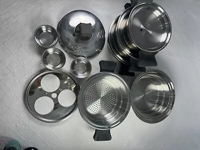 Health Craft 5-Ply Surgical Steel Waterless Cookware Set 13 Pcs USA VGC • $110