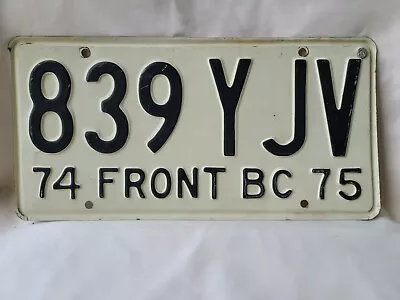 Vintage 1974 1975 Mexico Front BC License Plate 8224 • $34.99