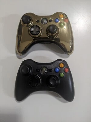 $27.99 • Buy Microsoft Xbox 360 Black & Gold Wireless Controllers 