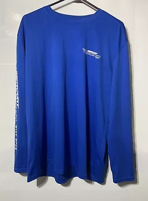 Vintage Mercury Marine Racing Shirt Pullover Long Sleeve Mens L Blue Polyester • $12.99