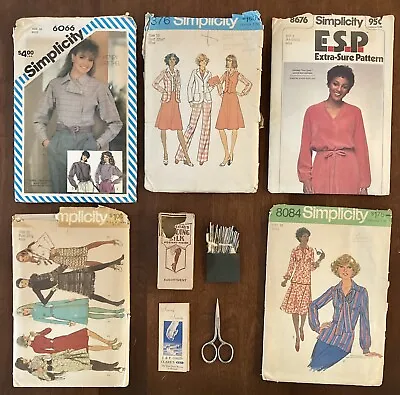 Vintage Sewing Patterns Needles Scissors Simplicity J&P Coats Cutiecut Simanco • £9.46