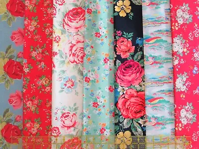 Cath Kidston Fabric Vintage Retro Rose Floral English Cottage Garden Cotton OOP • $12